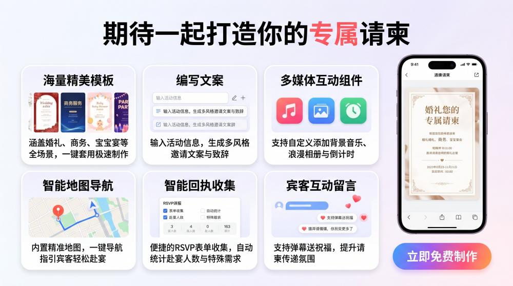 📱手机直接封神！请柬制作不用电脑，3分钟上手，小白也能拿捏仪式感